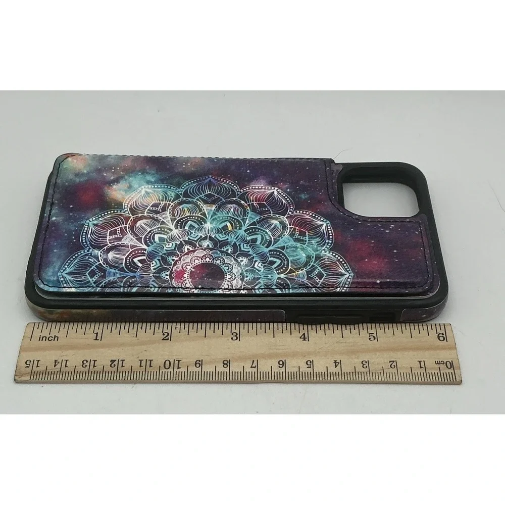 Boho Galaxy Mandala Case for iPhone 11 Leather Wallet Card Holder Cover